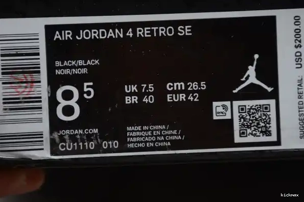 Cheap MAX (2020) Cat Jordan CU1110-010 4 Air Black 0323